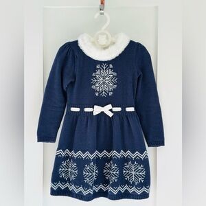 Gymboree Navy and White Snowflake Dress